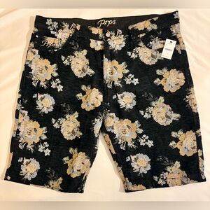 PRPS Prim Rose Floral Pattern Shorts Men’s Size 42 NWT Challenger Straight Leg